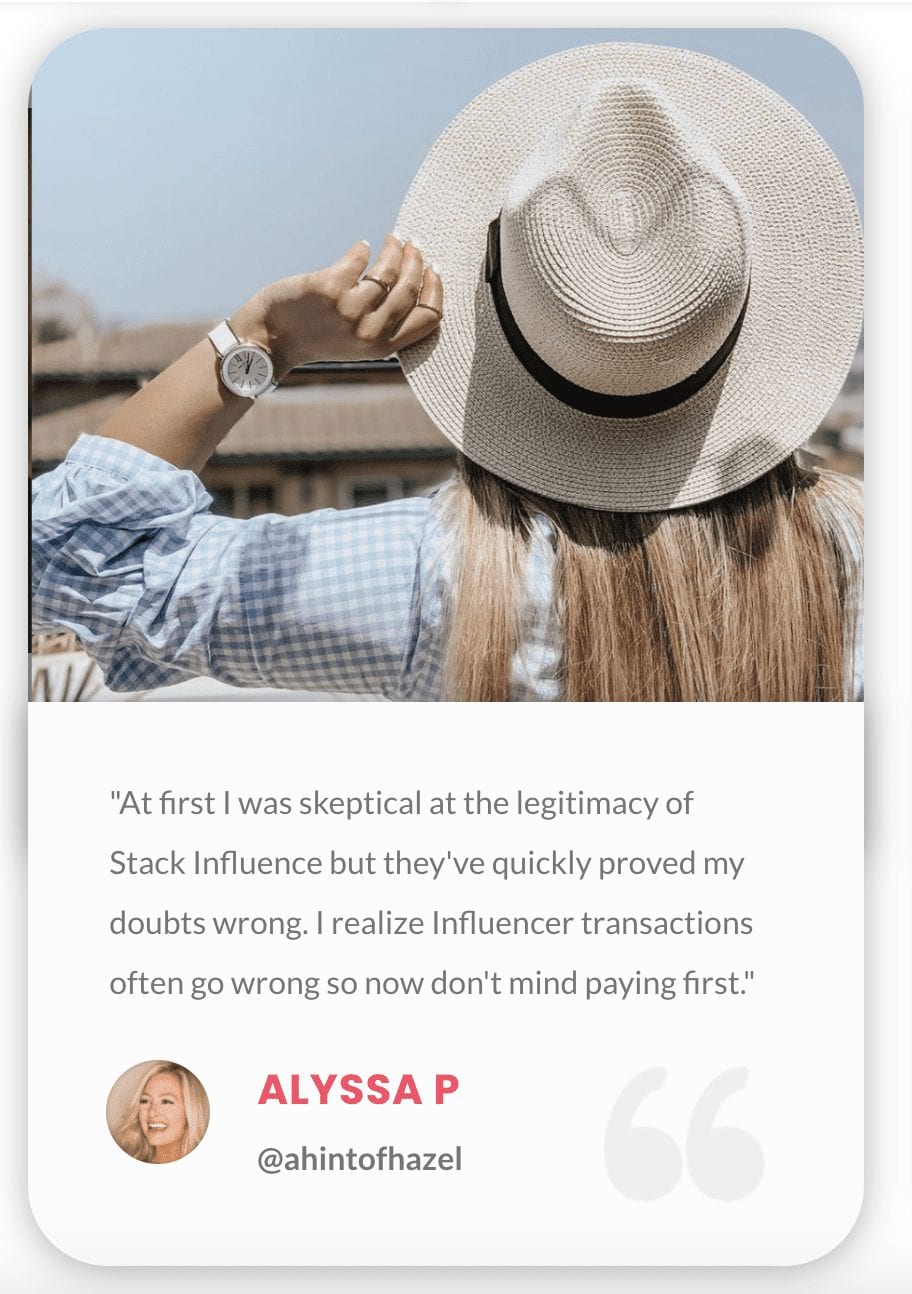 Microinfluencer Testimonials Check out our past collaborations on Instagram and influencer testimonials below to see why everyone loves us.