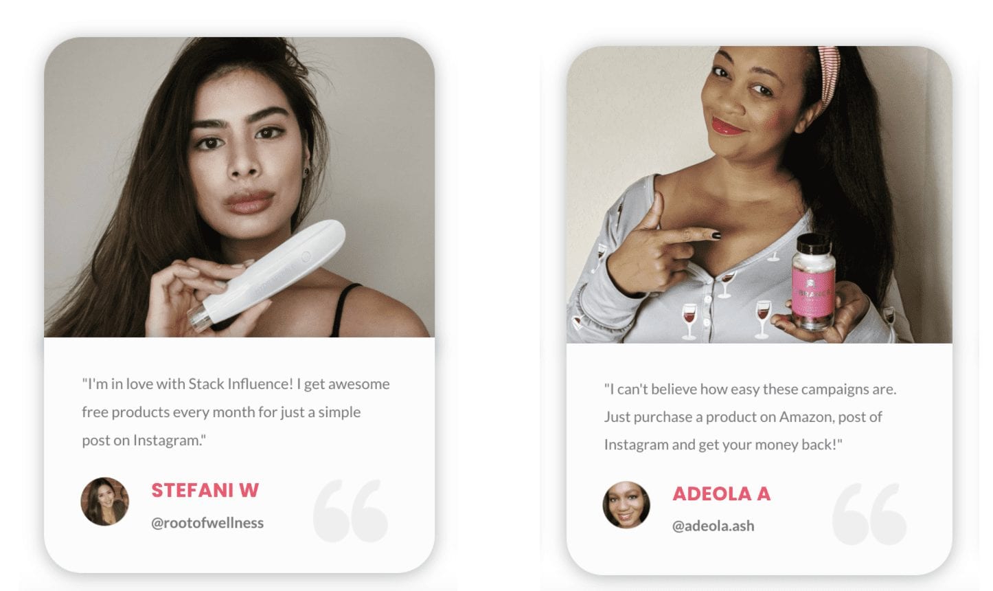 Microinfluencer Testimonials Check out our past collaborations on Instagram and influencer testimonials below to see why everyone loves us.