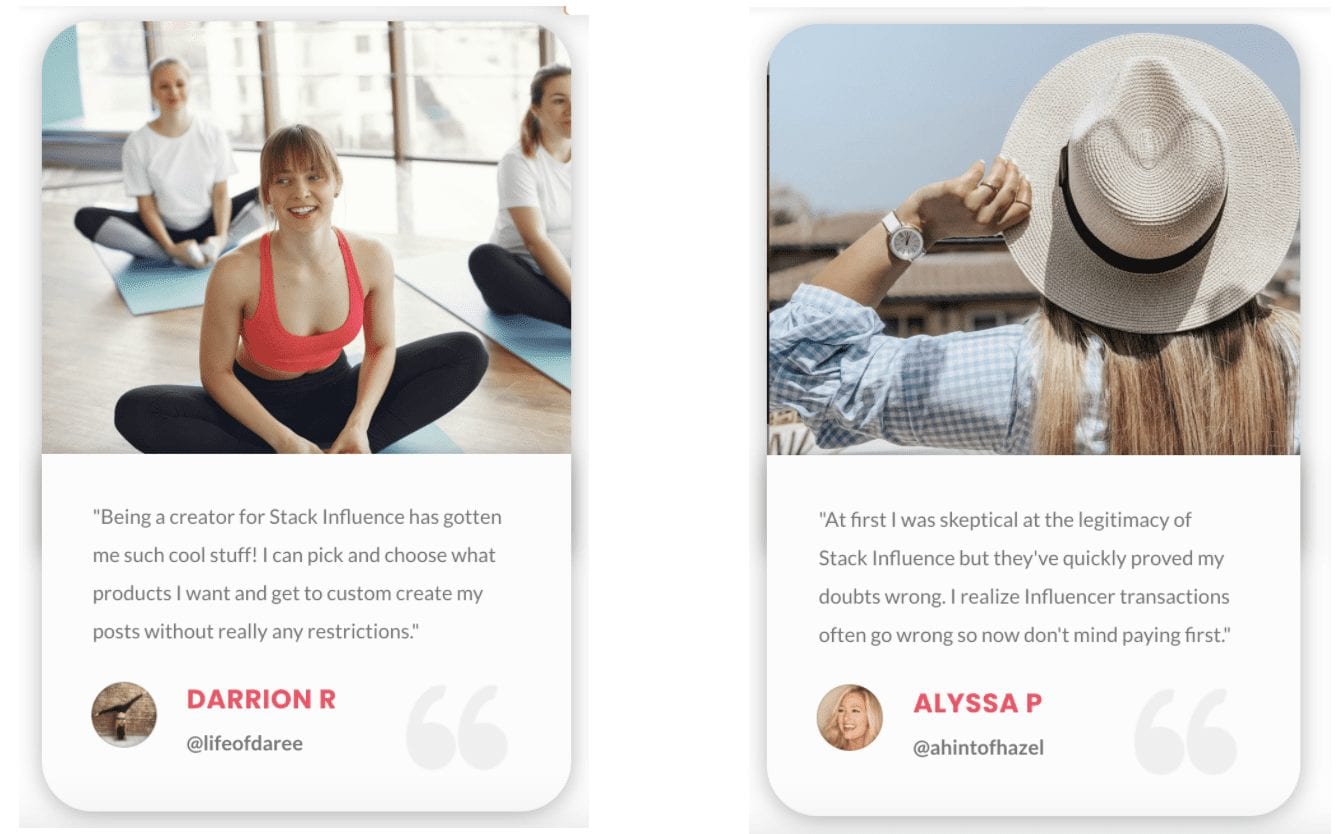 Microinfluencer Testimonials Check out our past collaborations on Instagram and influencer testimonials below to see why everyone loves us.
